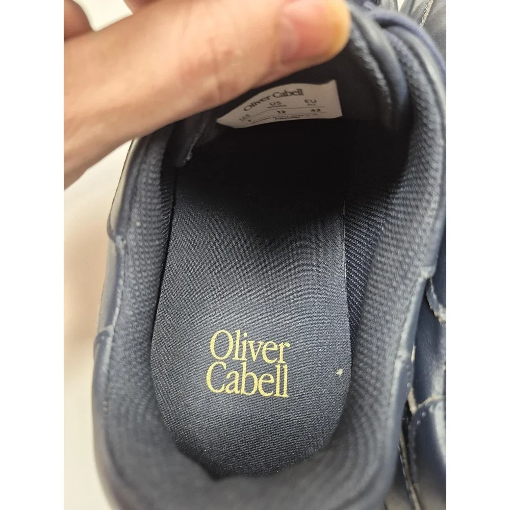 Oliver Cabell Shoes Mens Size 9 Navy Leather Low Top Casual Sneakers Lace Up